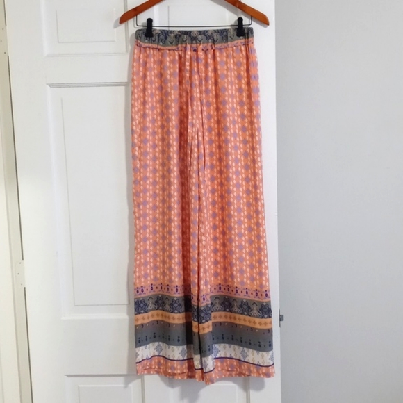 Ellison Pants - 🌴Ellison🌴 - Coral Boho Wide-Leg Palazzo Pant